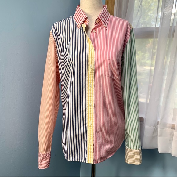 J. Crew Vintage Mixed Stripe Classic Fit Button Down Shirt - Picture 6 of 7